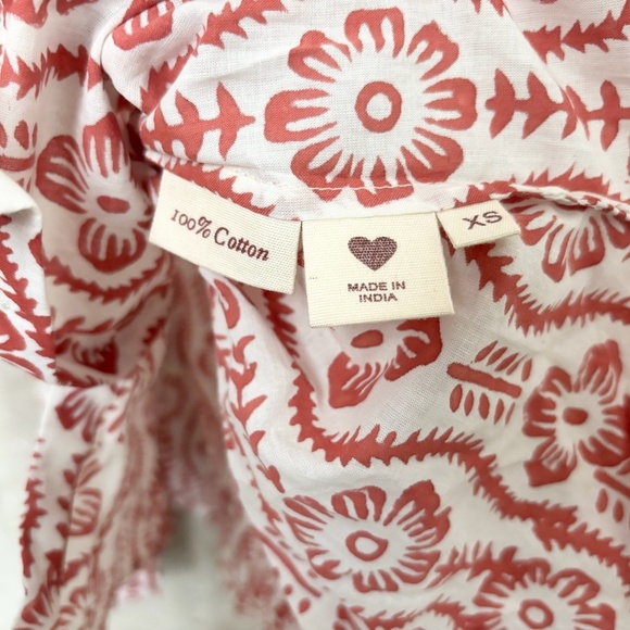 Alix Of Bohemia Red Floral Button Down Blouse - Picture 5 of 5